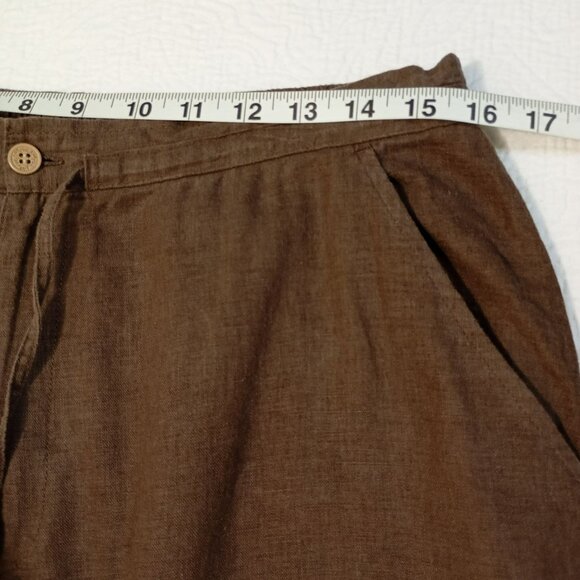Erika Pants Womens Brown Linen-Blend Relaxed Fit Elastic Waist & Drawstring - Picture 8 of 8